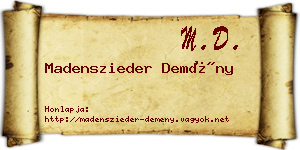 Madenszieder Demény névjegykártya
